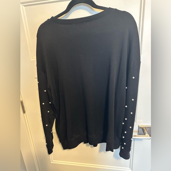 SALE 3/$15 Crew neck sweatshirt with pearl detail on sleeves - Picture 3 of 3